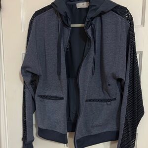 Stella McCartney for Adidas Dark Blue Hooded Jacket with Mesh Detail. Si…